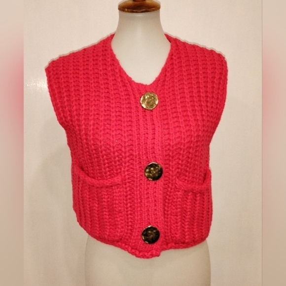 Source Unknown Sweaters - RETRO RED SWEATER VEST